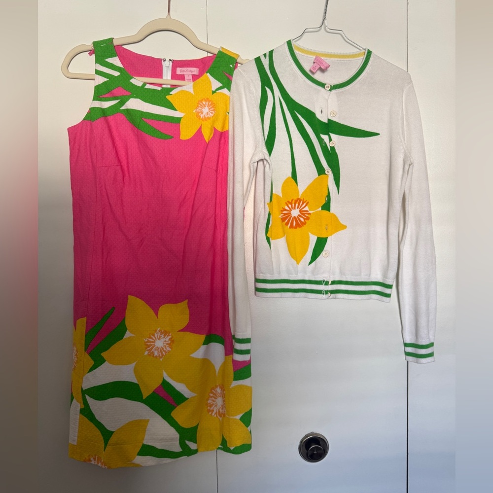 Lilly Pulitzer dress with matching cardigan